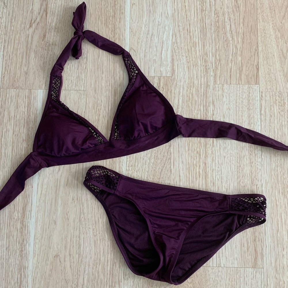 Mossimo Swim Women’s Purple Bikini & Bottoms, size M